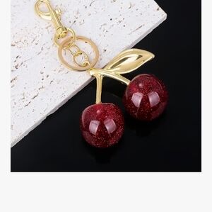 Glamorous Red Cherry Keychain
